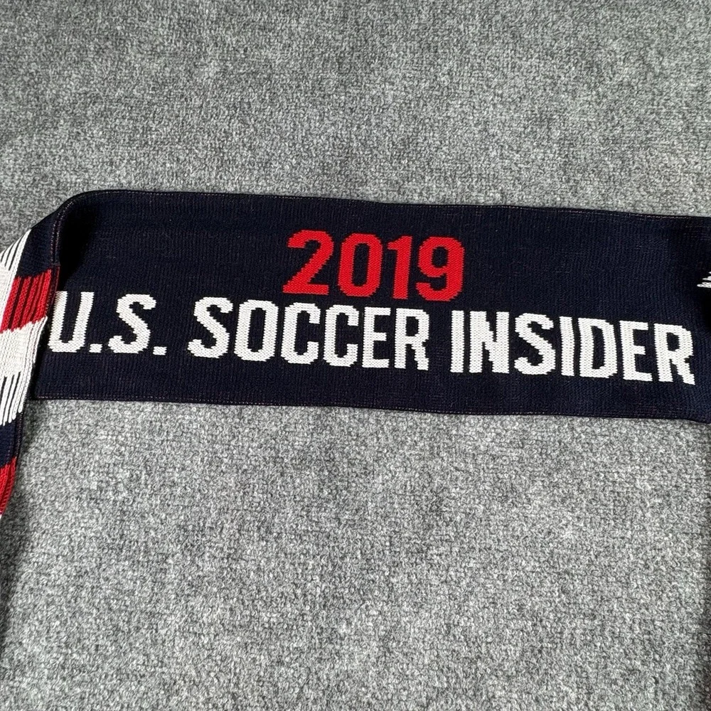 U.S. Soccer Insider Scarf 2019 USA Soccer Knit Fringe Red White Blue Fan Gear